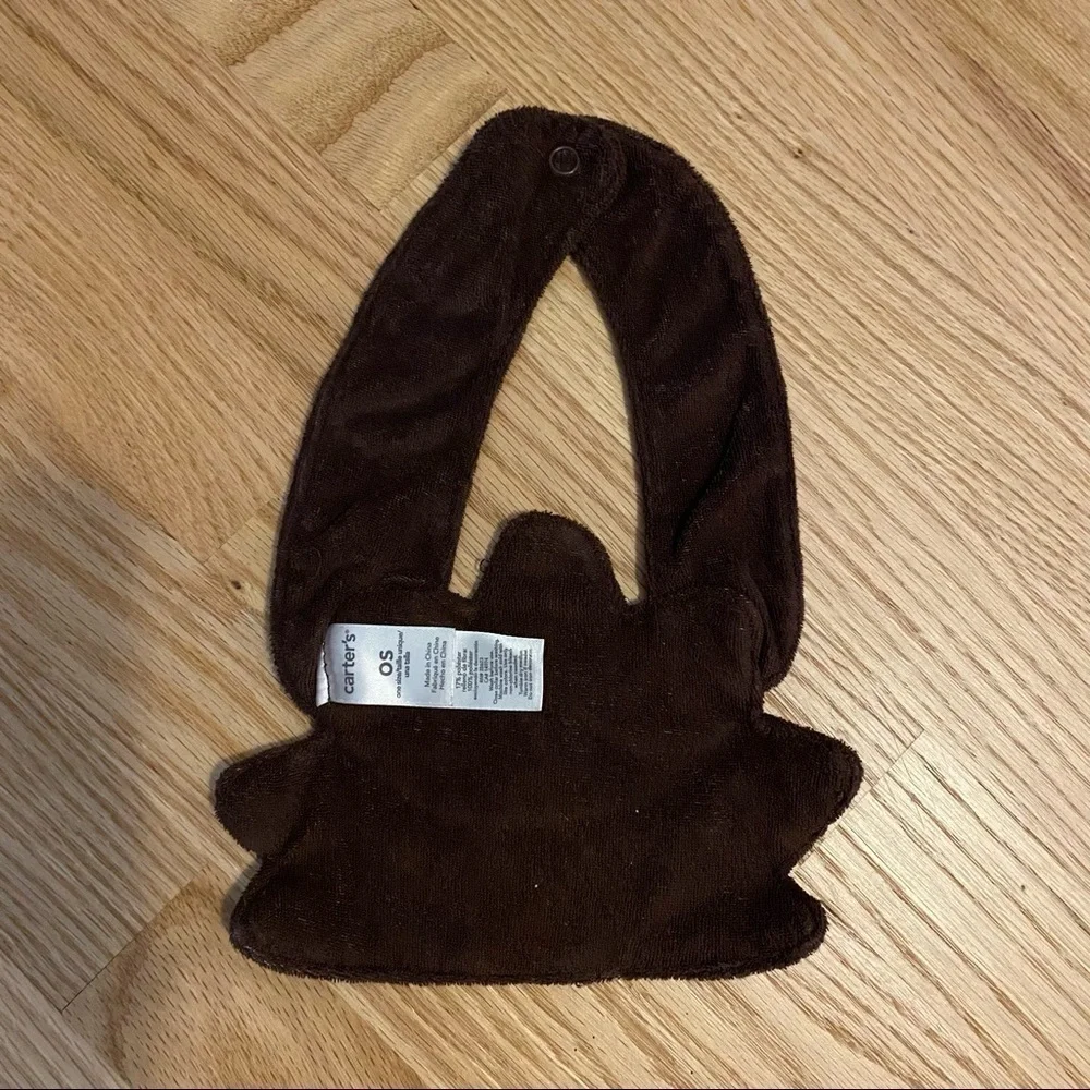 Turkey Bib Baby Carter’s Brown Orange Yellow Thanksgiving Fall